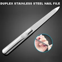 1pc Professional Stainless Steel Nail File Buffer Double Side Grinding Rod Manicure Pedicure Scrub Nail Arts