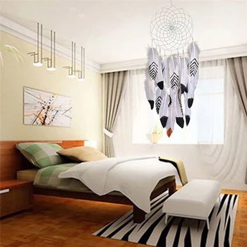 

White Big Indian Style Dreamcatcher Handmade Wind Chimes Hanging Pendant Dream Catcher Home Wall Art Hangings Decorations