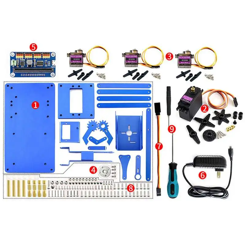 Waveshare DIY Micro: бит Металл 4DOF RC робот рука комплект с цифровыми сервоприводы