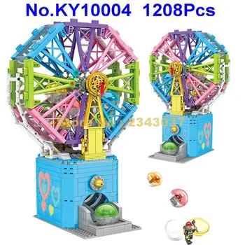 

ky10004 1208pcs creator simulation gashapon machines egg box building block Toy