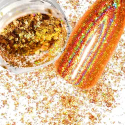 0.2g Champaign Gold Holographic Nail Glitter Flakes Mirror Rainbow Holo Laser Powder Manicure Nail Art Decoration 1 jar 0.2g Champaign Gold Holographic Nail Glitter Flakes Mirror Rainbow Holo Laser Powder Manicure Nail Art Decoration 1 jar