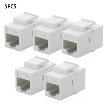 

5Pcs/Set CAT6 RJ45 Jack Female Coupler Insert Snap-in Connector Socket Adapter Port For Wall Plate Outlet Panel
