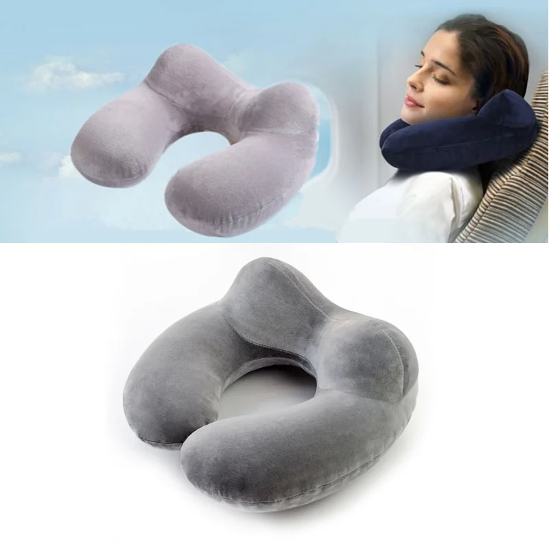 

1pcs Portable U-Shape Travel Pillow for Airplane Inflatable Neck Pillow Travel Accessories Comfortable Pillows Health Care Gift