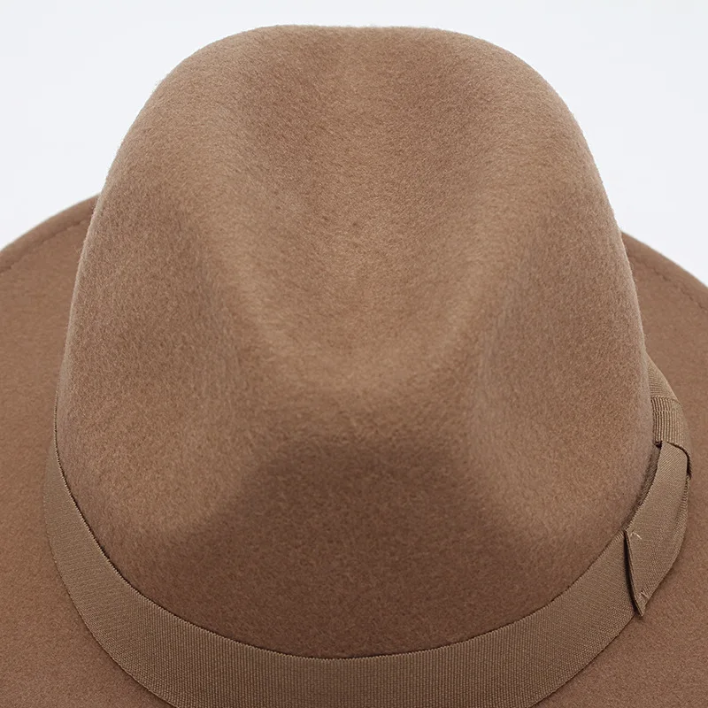 Фибоначчи осень зима с широкими полями Fedora Мужская коричневая джазовая шляпа плоские поля фетровая шапка Трилби котелок из шерсти шляпы для женщин еврейская шляпа