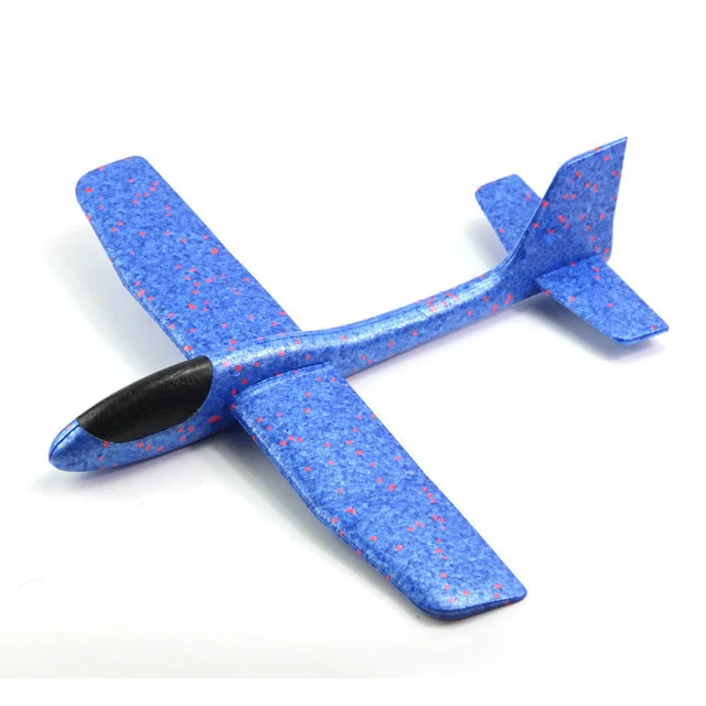 Детские игрушки «сделай сам» ручной бросок Летающий планер самолеты пена модель аэроплана вечерние сумки наполнители Летающий планер самолет игрушки для детской игры - Цвет: Blue 35CM