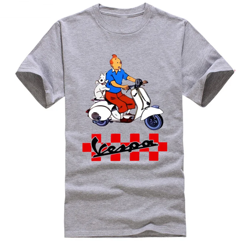 TINTIN VESPA футболка с рисунком новая мужская Sze S до 3XL|Футболки| |