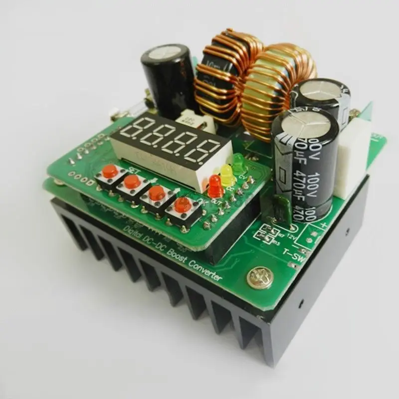 

Digital Led 400W 10A DC Step-up constant voltage current boost Converter 8V-80V