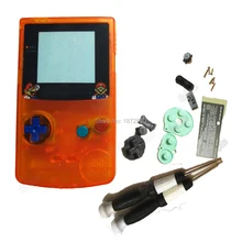 Лидер продаж transprent оранжевый Цвет игры полный Корпус В виде ракушки случае замена consoloe для nintendogbc Gameboy Цвет ful Пуговицы