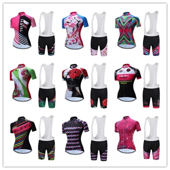 

2018 Pro Team Cycling clothing Women's Cycling Jersey and bib Shorts Suit Ropa Ciclismo Cycle Clothes Cycling Kit Girls S-4XL