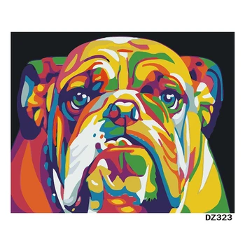 

Painting By Numbers DIY Dropshipping 40x50 50x65cm Melancholy colored pug dog Animal Canvas Wedding Decoration Art picture Gift