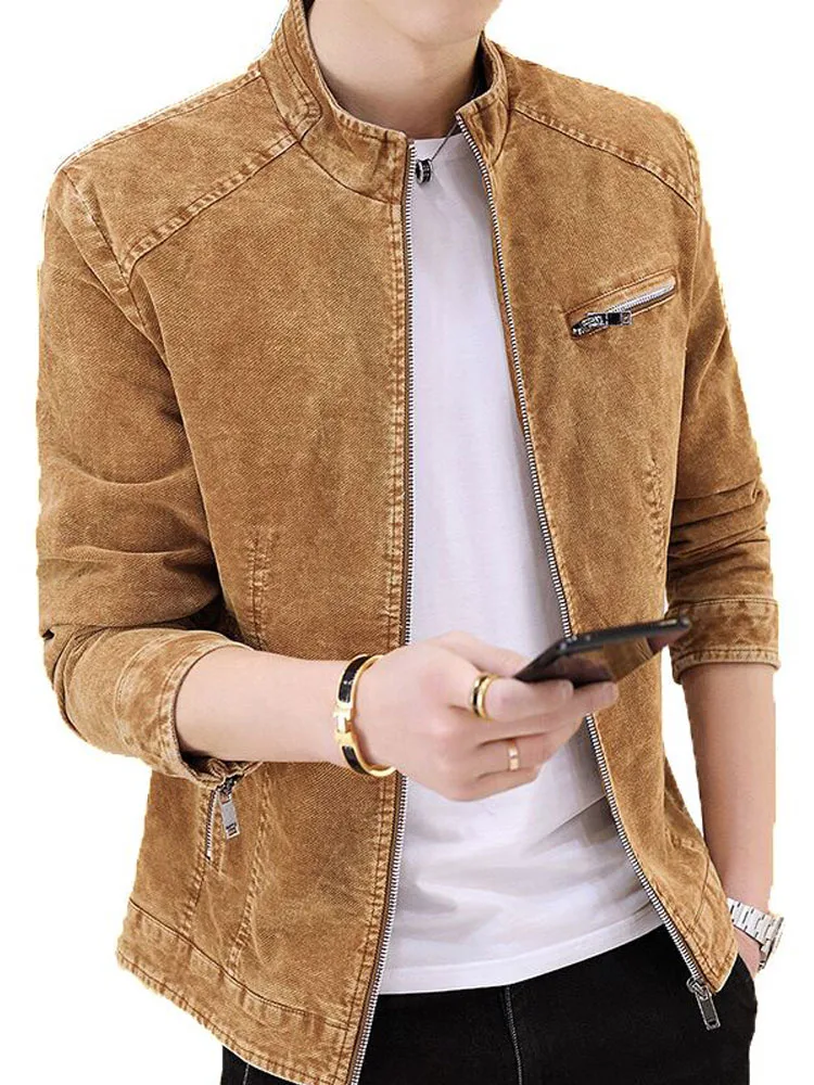

AmberHeard 2019 Fashion Spring Autumn Mens Denim Jackets And Jean Coats Slim Bomber Jacket Cuff Zipper Vintage Cotton Outerwear