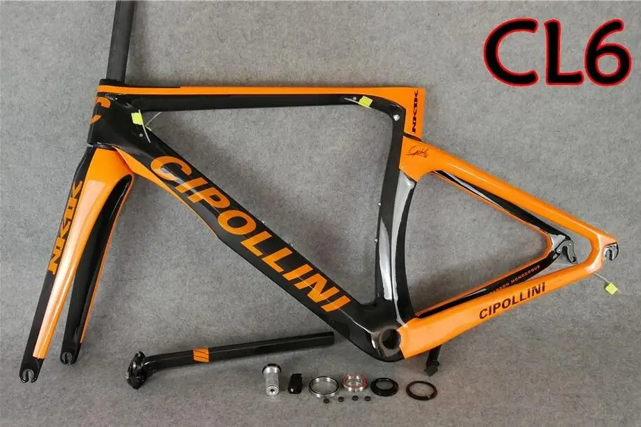 T1100 карбоновые дорожные рамы Cipollini NK1K карбоновые рамы для дорожного велосипеда 3k или 1k карбоновые велосипедные рамы V тормоза или дисковые тормоза - Цвет: CL6