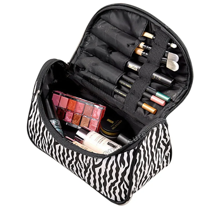 

Necessaire Beauty Women Travel Toiletry Zipper Make Up Makeup Case Storage Cosmetic Bag With Mirror Organizer Box