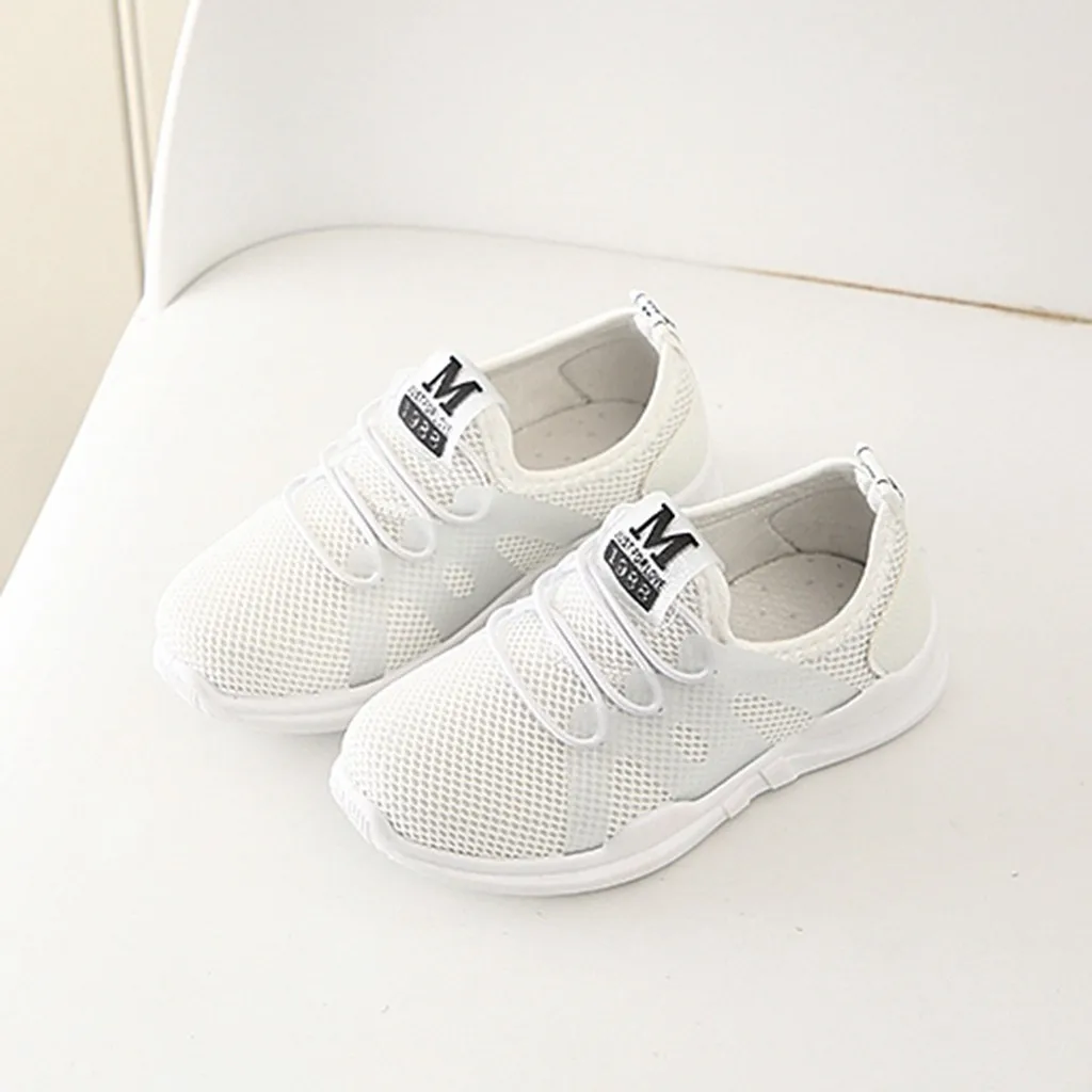 New Sale Mesh Sport Run Sneakers Casual Shoe Fashionable Children Infant Kids Baby Girls Boys Letter Kids shoes Breathable