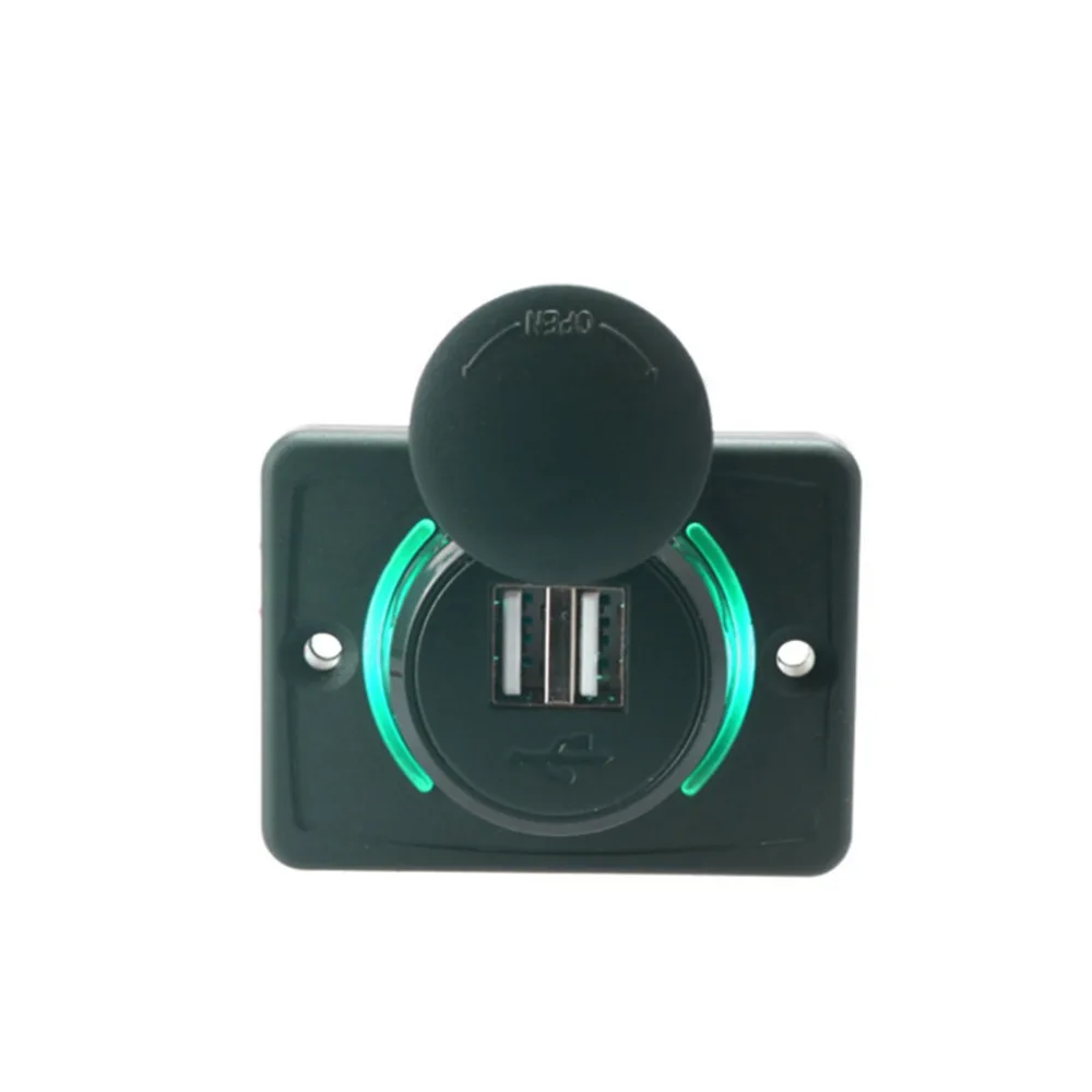 

12/24V waterproof LED aperture Smart Car charger 5V 3.1A Dual USB dustproof Power Adapter Outlet Universal for phone tablet MP3