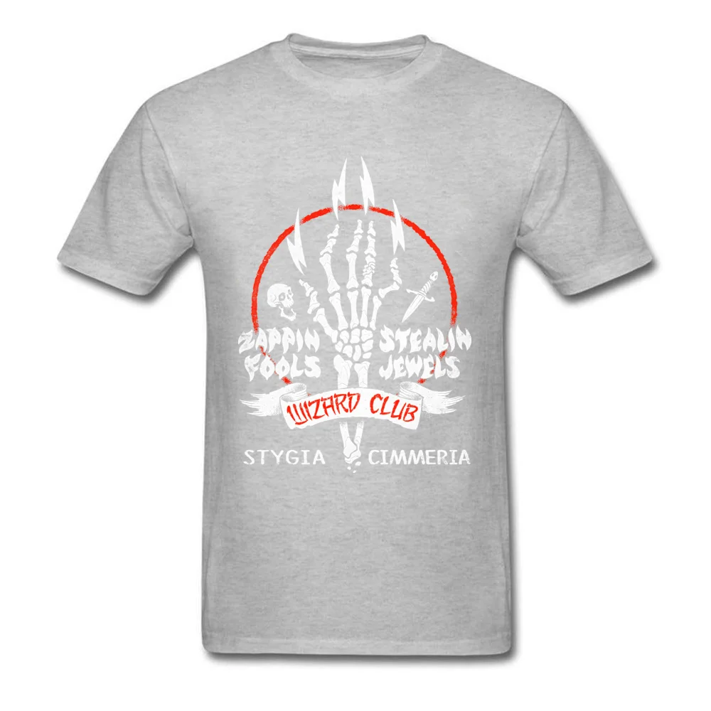 WIZARD CLUB Custom T-Shirt for Men All Cotton Thanksgiving Day Tops Shirts Simple Style T Shirt Short Sleeve Funny O Neck WIZARD CLUB grey