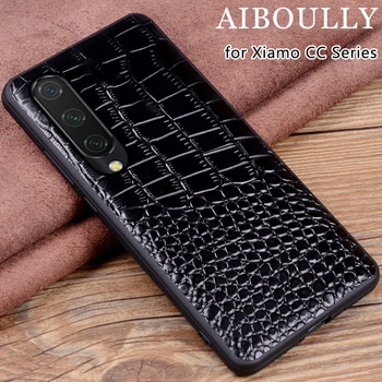 

AIBOULLY For Xiaomi Mi CC9 Case Genuine Leather Phone Protective Back Cover For Xiaomi CC9e Mobile Phone Case