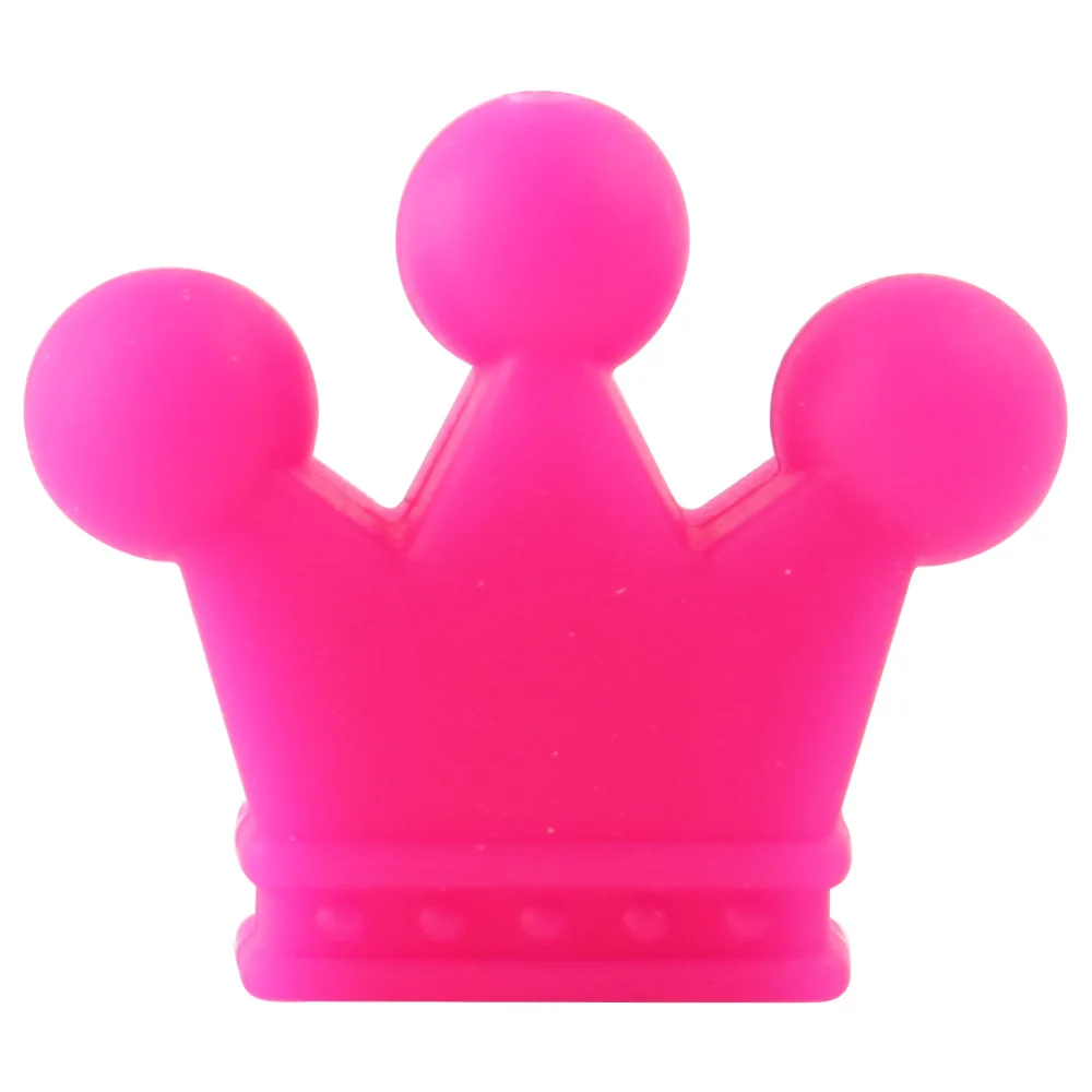 Keep&Grow 10pcs Crown Silicone Beads Baby Teething Toys Food Grade Silicone DIY Pacifier Chain Pendant Accessories Baby teethers - Цвет: 05 Fuchia