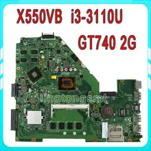 X550vb Laptop motherboard For Asus X550CC REV2.0 Mainboard With i3-3110 Processor GT740 2g fully tested