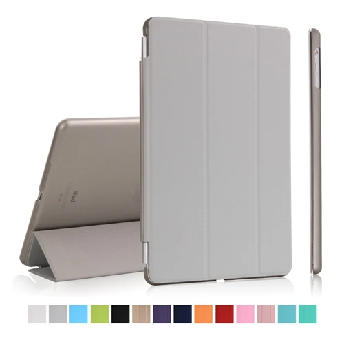 Dividi для нового iPad 9.7 a1822 a1823 Смарт чехол из искусственной кожи+ Ultra Slim Light Вес ПК Назад обложка Авто Wake/Sleep - Цвет: grey