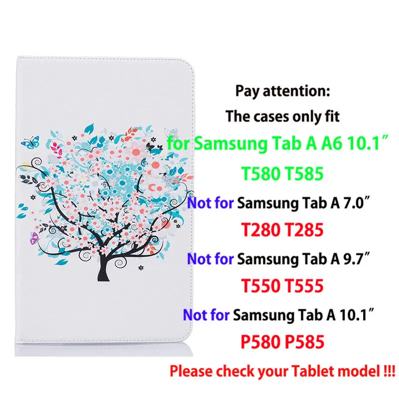 Модный чехол с рисунком для samsung Galaxy Tab A, A6, 10,1,, T580, T585, T580N, чехол, подставка для планшета, кожаный чехол+ стилус+ пленка - Цвет: L007