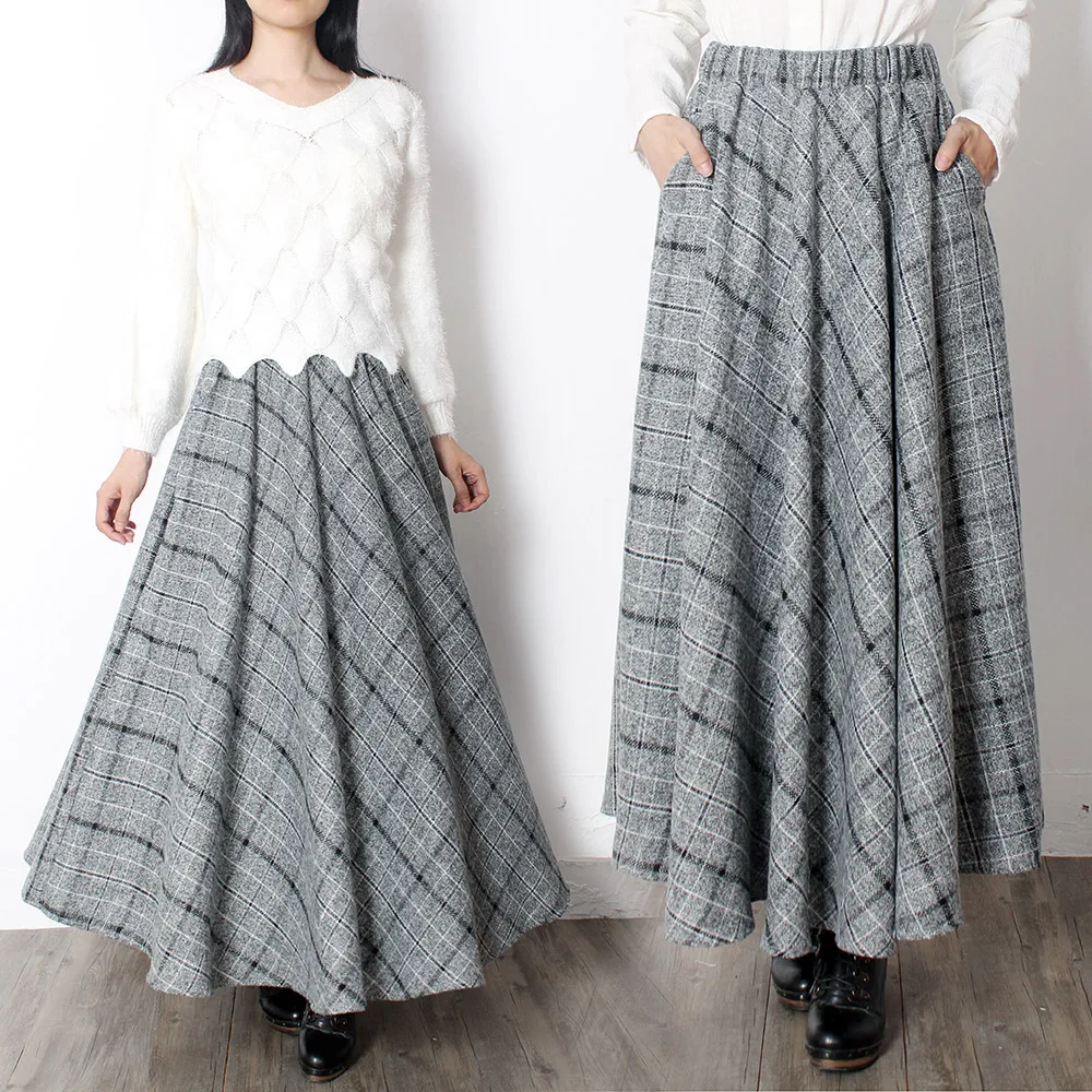 Free Shipping 2017 New Fashion Long Maxi A line Skirts Women Elastic