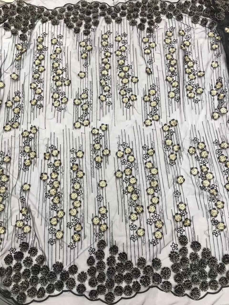 

3D flower French Nigerian Laces Fabrics High Quality Tulle African Laces Fabric Wedding African French Tulle Lace