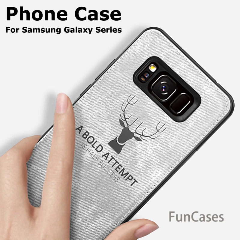 Мягкие ТПУ холст тиснением чехол на samsung Galaxy S9 S8 плюс S7 края примечание 9 8 A9 Star Lite