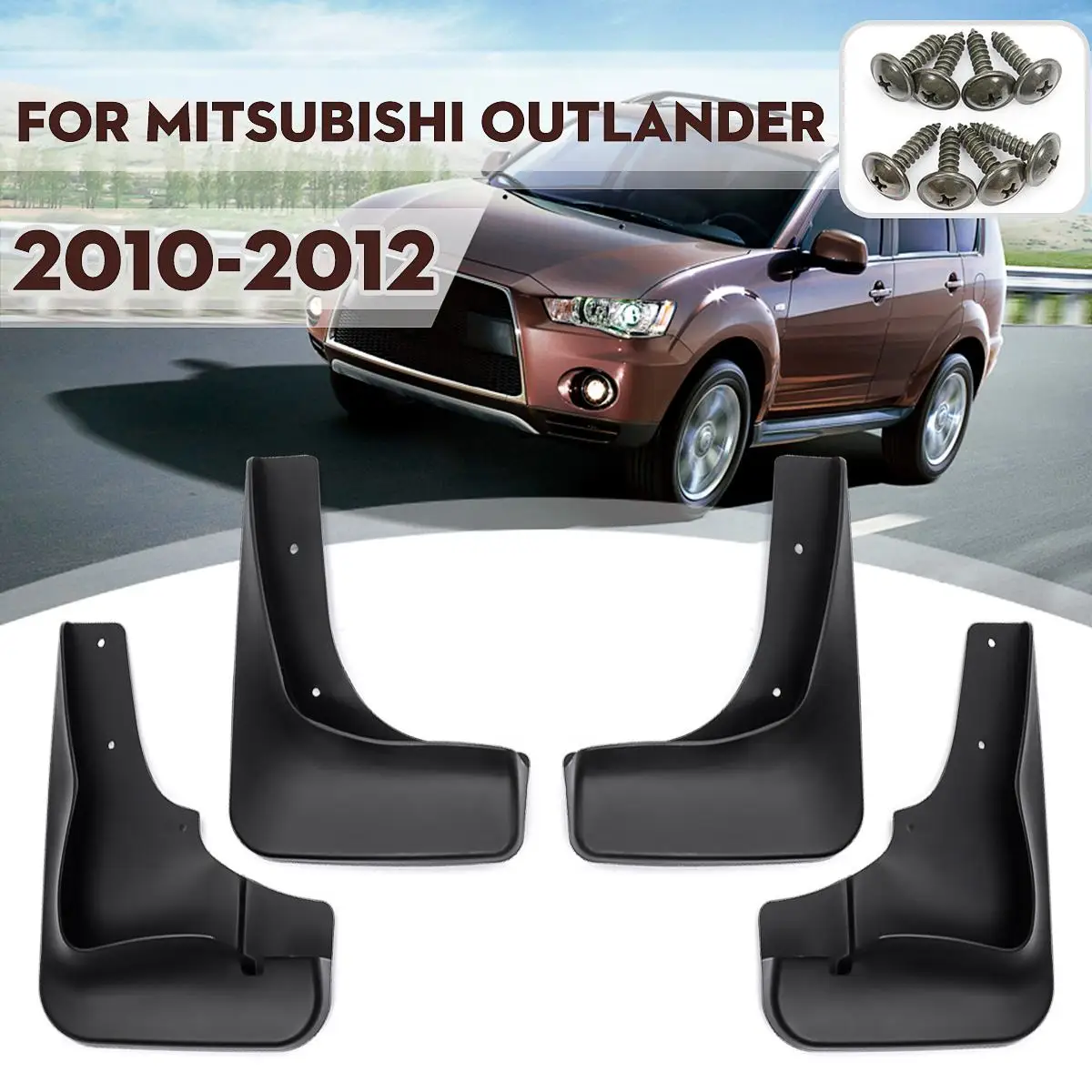 2010-2012 Спереди и сзади брызговики брызговик для крыло для Mitsubishi Outlander 2010 2011 2012 2013 - Цвет: 2010-2012