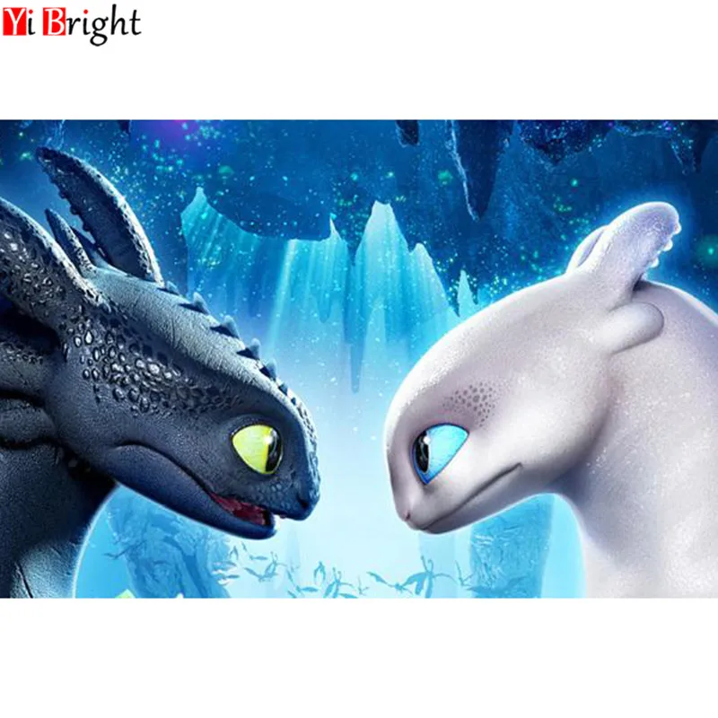 

5D DIY Diamond Painting Cross Stitch cartoon Toothless Full Square/Round Diamond Embroidery Needlework Diamond Rhinestone XY1