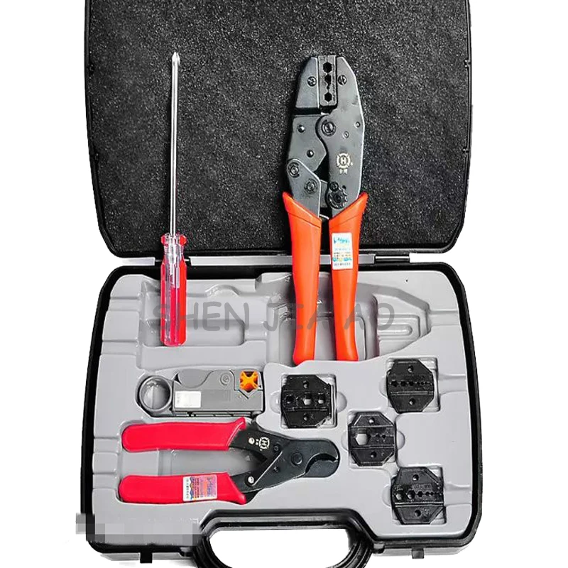 Connect with the axial compression tool set HT-330K portable BNC coaxial terminal compression tool set 