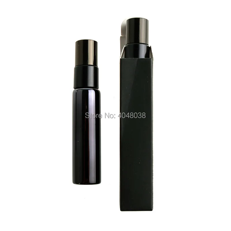Black Lucifuge Small Cosmetic Press Pump Bottle Glass Liner Perfume Refillable Bottle Electroplate 10 ML Spray Vials 50 pcslot (2)