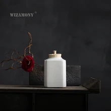 Wizamony китайский дзиндэжэнь чай caddy Малый Celadon керамический кунг-фу канистра контейнер для пуэр чай маленькое хранение чая комоды