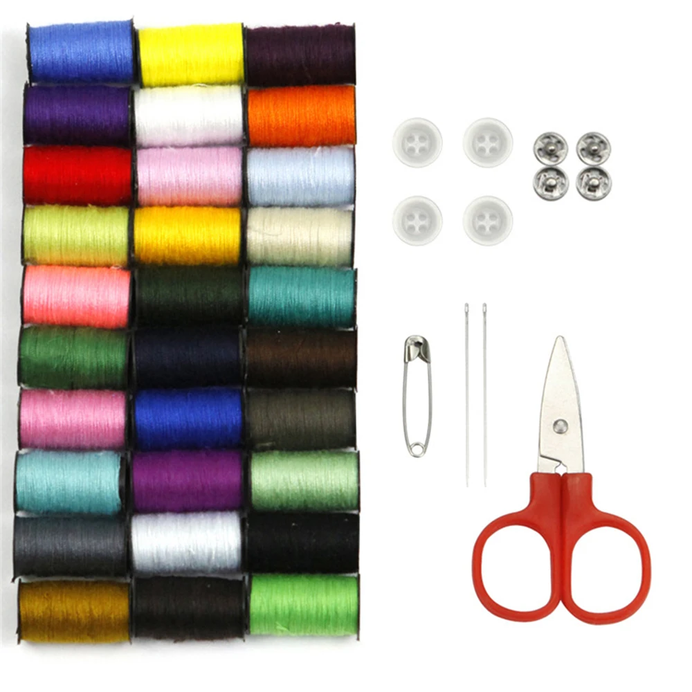 Sewing Quilting Threads Set 30 Spools Mixed Colors 100 Polyester yards