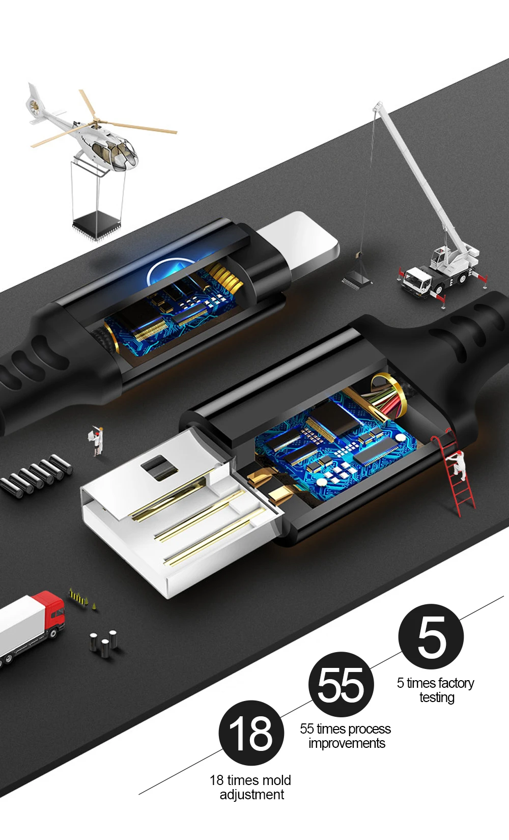 Кабель Micro USB Rocketek type C USB-C для быстрой зарядки мобильного телефона type-C для samsung Galaxy S9 S8 Plus xiaomi redmi note 5 7