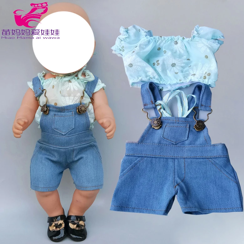 43 см Одежда для куклы-младенца Bebe джинсы ремень брюки комплект для 18 "45 см девушка куклы джинсовые брюки