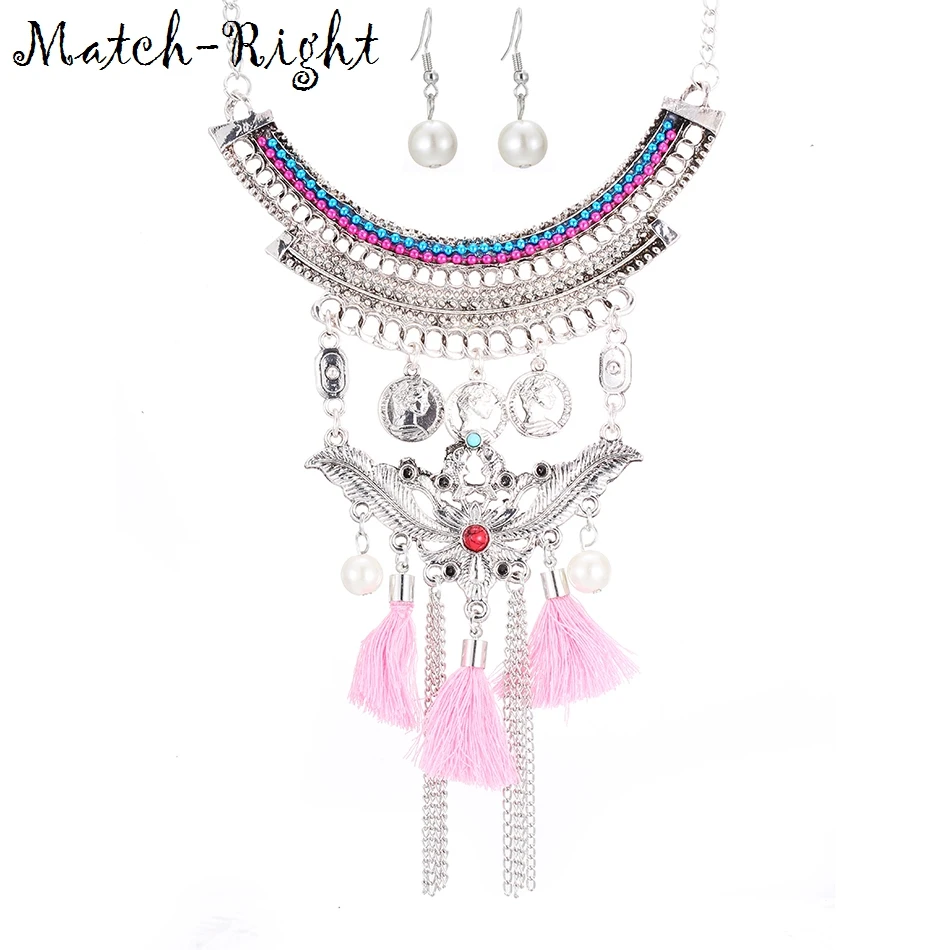 

Match-Right Women Maxi Necklaces & Pendants Statement Custome Tassel Necklace With Pendant for Women Cute Jewelry NL-630