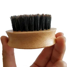Стиль Кабан щетина борода круглая щетка ручной работы усы 2,6X1,3 дюймов щетка для мужчин средства ухода за бородой выгравированный логотип