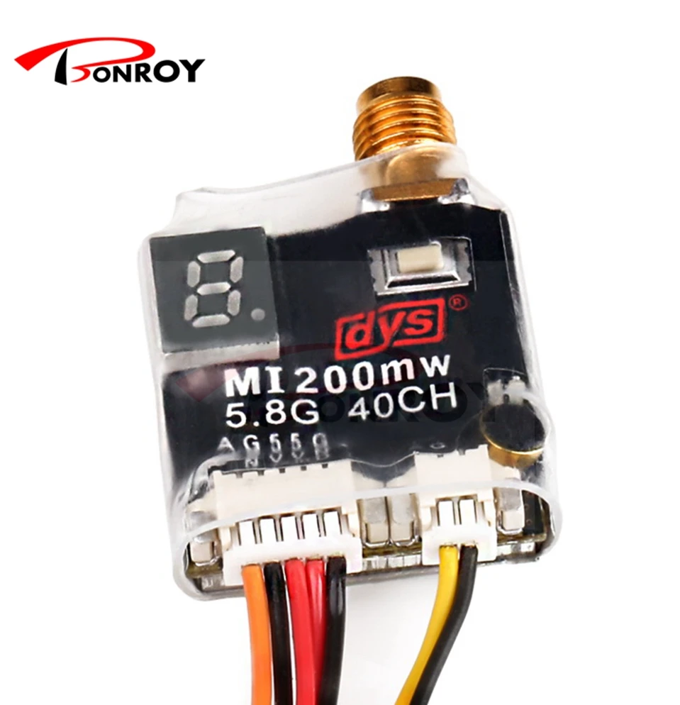 

DYS brand-new mini 5.8Ghz 40CH video transmitter sender MI200 normal/ pigtail type 25mW / 200mW A/V Wireless Video Transmitter