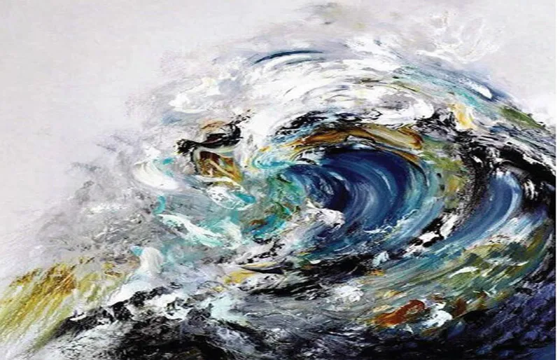 

Hand Painted Wall Art Pictures Sea View Sea And The Waves Oil Painting Canvas Wall Living Room Seascape Artwork