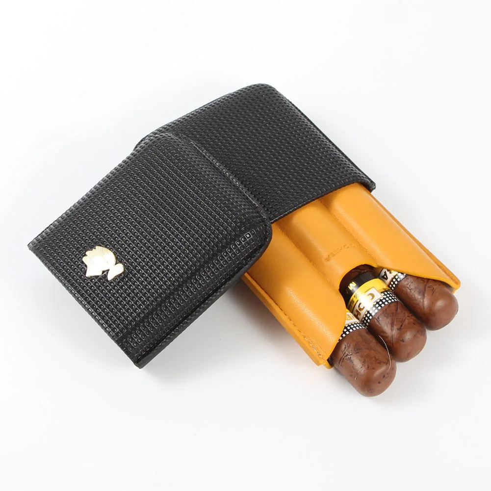 COHIBA хьюмидор чехол портативный аксессуар для сигар 3 трубки коробка кожа с