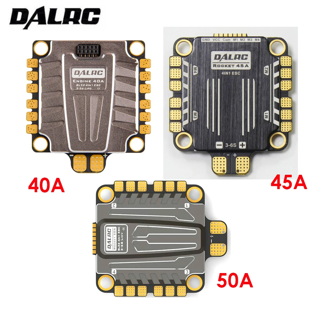 DALRC 4в1 ESC 40A 45A 50A 4 в 1 ESC Бесщеточный 3-6S Blheli_32 LIHV DSHOT1200 готов для FPV Racing Совместимость с F405 F722 FC