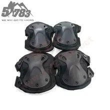 4pcs/pack Knee Elbow Protective Pad Protector Gear Sports Tactical Cycling Straps Adjustable 3 Colors Hunting Shooting Pads Bag