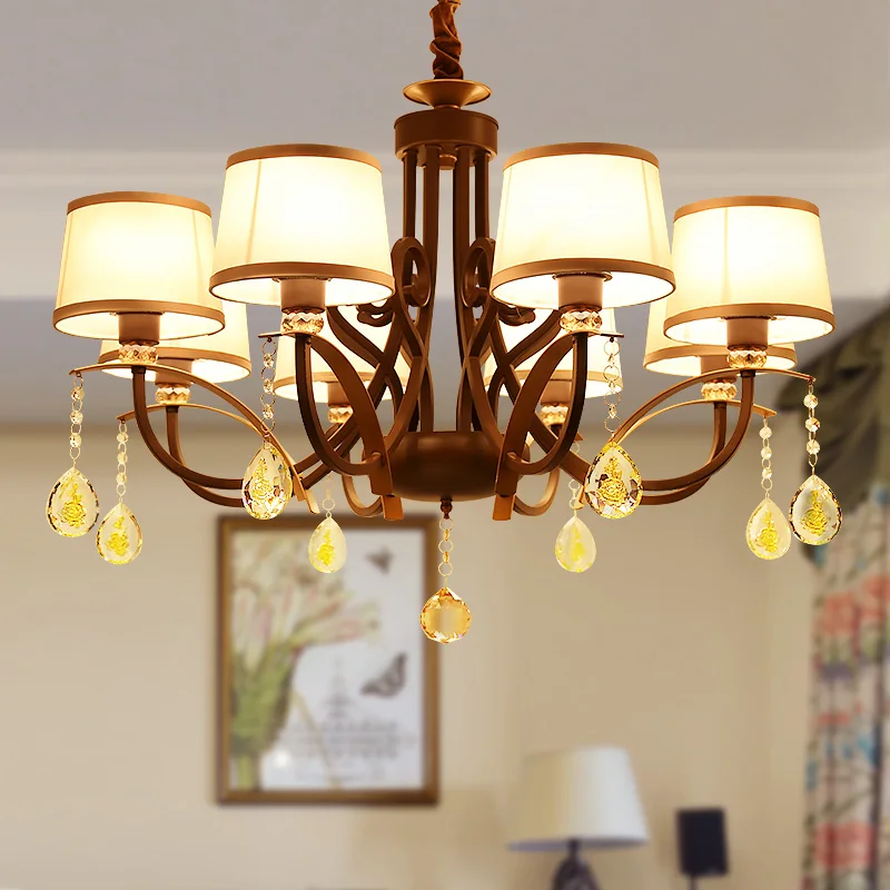 

Chandelier Lighting Modern Chandelier For Living Room Fabric Lampshade Lustres Living Room Crystal Chandeliers