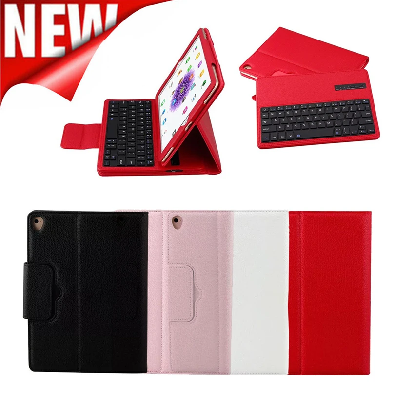

For iPad 9.7inch 2017 Slim Alum Bluetooth Keyboard+ Leather Stand Case Cover A7