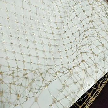 

New Classic Diamond lattice Shining Gold Net Fabric Masquerade Transparent Black Veil Tulle Mesh Fabric Sewing Curtain Adornment