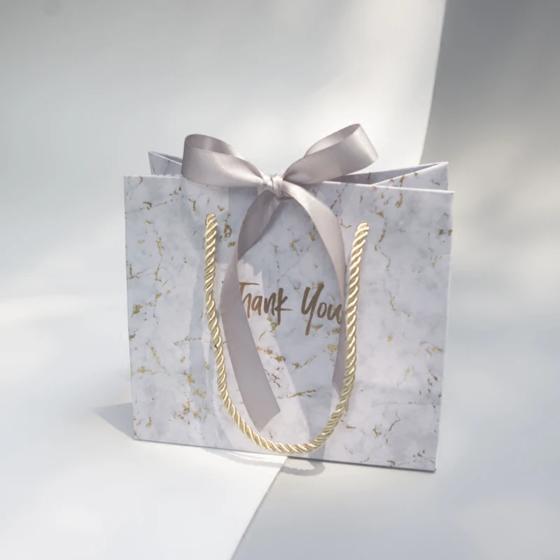

2018 New Marble Gift Bag Wedding Candy Chocolate Boxes High Grade Cookies Bag Women's Bag Gift Bags Send Ribbon