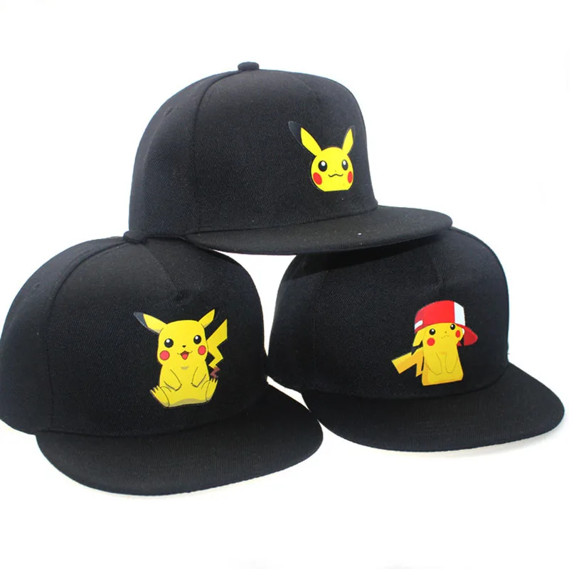 Новинка, бейсбольная кепка с принтом логотипа покемона Пикачу, хип-хоп кепка для мужчин и женщин, унисекс, летние шляпы от солнца, регулируемые