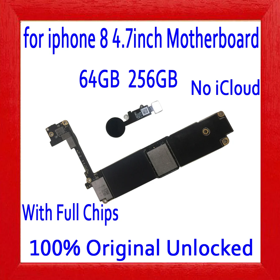 

Black White Gold for iphone 8 Motherboard with Touch ID,Original unlocked for iphone 8 Mainboard with Full Chips,Clean iCloud