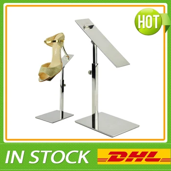 

Free Shipping Metal Shine Silver Shoe Display Stands, Shoe Store Display Racks